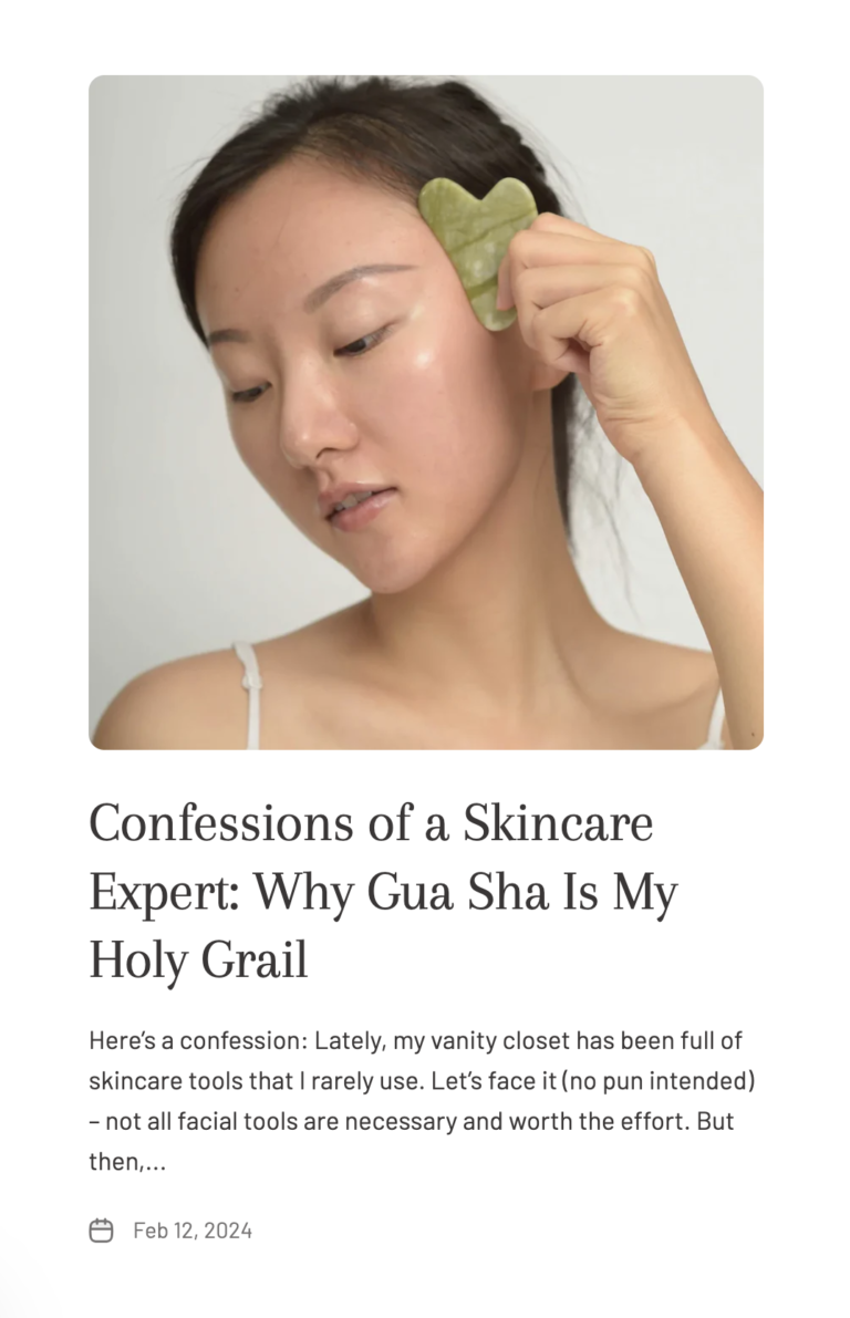 Screenshot of SUnday Glow's blogpost